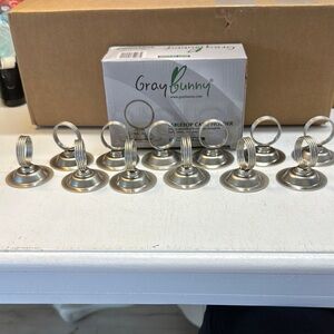 New in box Gray Bunny satin Nickel plated steel Tabletop Card Holders 12 in all